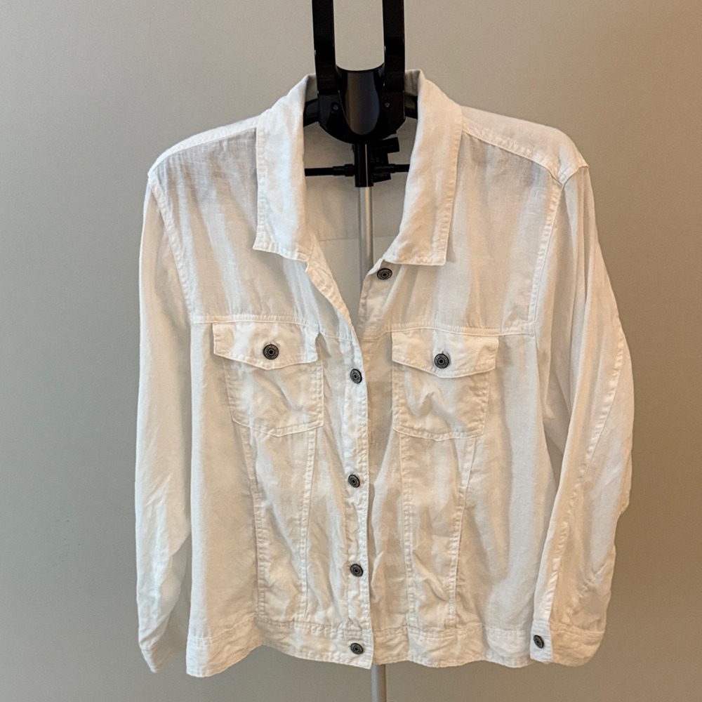 Jones New York Women’s 100% Linen White Casual Jacket Size 2X